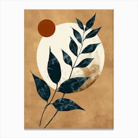 Moon And Leaves Canvas Print