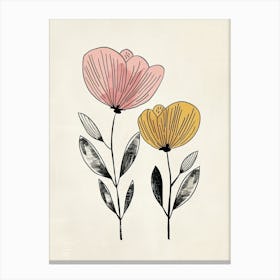 Salt Lake City Flower Market Boho Minimalist Style 1 Canvas Print