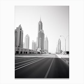 Dubai, United Arab Emirates, Black And White Old Photo 3 Canvas Print
