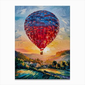 Hot Air Balloon At Sunset Canvas Print