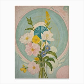 Pastel Flowers In A Vase Canvas Print