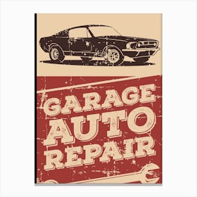 Garage Auto Repair Poster Vector Canvas Print