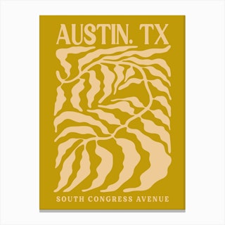Golden Austin Abstract Canvas Print