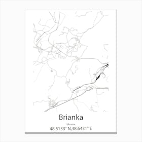 Brianka,Ukraine Minimalist Map Canvas Print