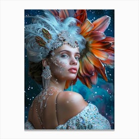 Beautiful Woman In A Costume Canvas Print