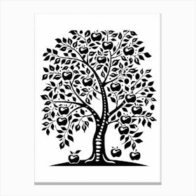 Apple Tree Simple Geometric Nature Stencil 1 Canvas Print