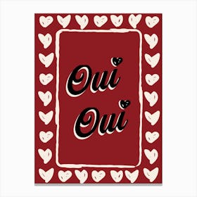 Oui Oui Red Print Canvas Print