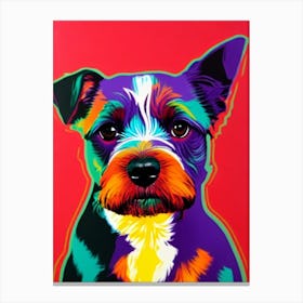 Cesky Terrier Andy Warhol Style dog Canvas Print