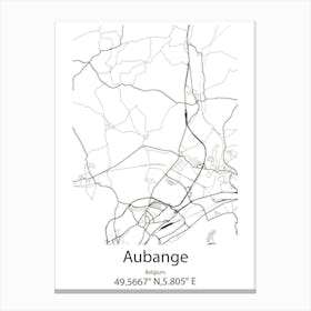 Aubange,Belgium Minimalist Map Canvas Print