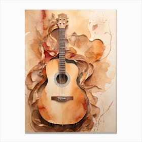 Watercolor Guitar Canvas Print