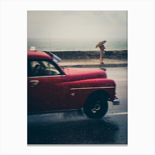 Waiting In The Rain Havana Canvas Print
