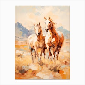 Horses Painting In Namibrand Nature Reserve, Namibia 4 Canvas Print