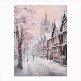Dreamy Winter Painting Stratford Upon Avon United Kingdom 3 Canvas Print
