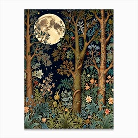 William Morris Moonlight In The Forest 16 Canvas Print