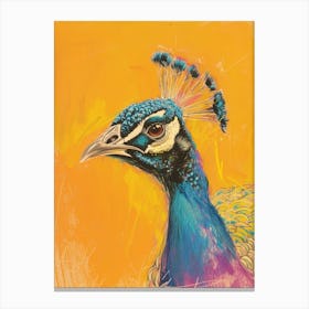 Peacock Portrait Sketch 1 Canvas Print