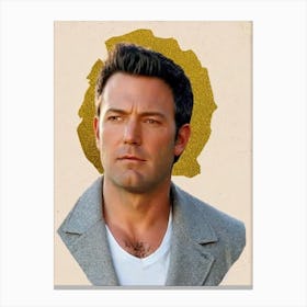 Ben Affleck Retro Collage Movies Canvas Print