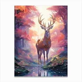 Deer In The Forest 4 Canvas Print