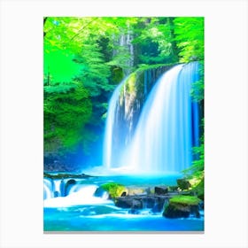 Waterfalls In Forest Water Landscapes Waterscape Photography 1 Canvas Print