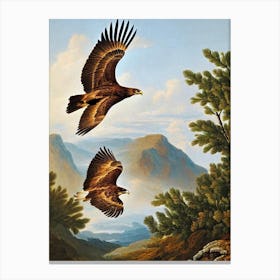 Golden Eagle Haeckel Style Vintage Illustration Bird Canvas Print