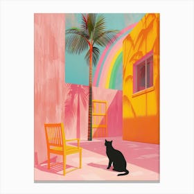 Cat And A Rainbow Canvas Print