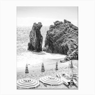 Cinque Terre Black And White Canvas Print