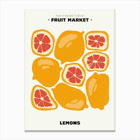 The Fruit Market Lemons Illustration Maximalist Canvas Print