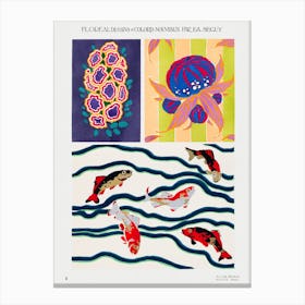 Koi Fish And Flowers From Floréal, Emile Alain Séguy Canvas Print