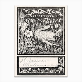 Label With Stork (1895),Theo Van Hoytema Canvas Print