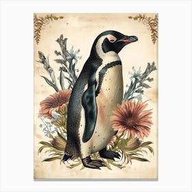 Adlie Penguin Phillip Island The Penguin Parade Vintage Botanical Painting 3 Canvas Print