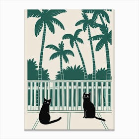 Two Cats On A Porch Canvas Print