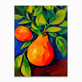 Papaya 1 Fruit Vibrant Matisse Inspired Painting Fruit Canvas Print