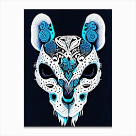 Animal Skull Blue Doodle Canvas Print