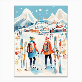Whistler Blackcomb   British Columbia Canada, Ski Resort Illustration 6 Canvas Print