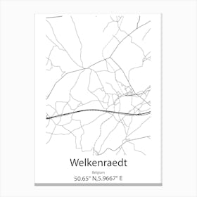 Welkenraedt,Belgium Minimalist Map Canvas Print