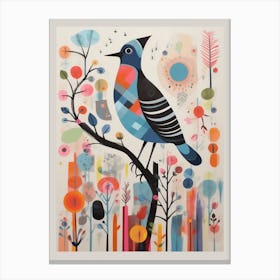 Colourful Scandi Bird Dunlin 2 Canvas Print