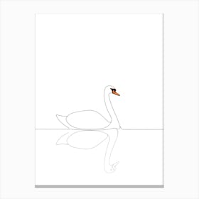 Swan Line Art Stampe su tela