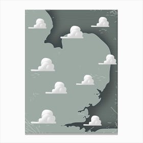 East Anglia United Kingdom vintage style weather map Canvas Print