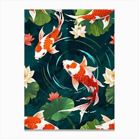 Koi Fish Pattern Canvas Print