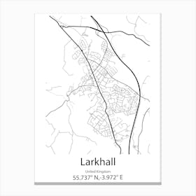 Larkhall,United Kingdom Minimalist Map Canvas Print