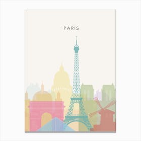 Rainbow Paris Skyline Canvas Print