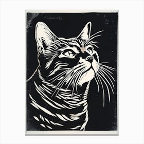 Bengal Linocut Blockprint 1 Canvas Print