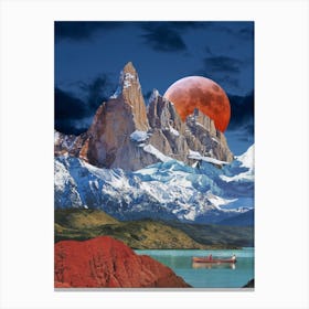 The Beauty Of Silent Water Red & Blue Canvas Print