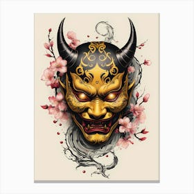 Floral Irezumi The Traditional Japanese Tattoo Hannya Mask (46) Canvas Print