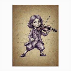 Little Boy Playing Violin Canvas Print