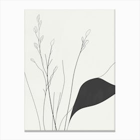 Black And White Drawing Of A Plant 3 Canvas Print