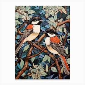 Art Nouveau Birds Poster Carolina Chickadee 2 Canvas Print