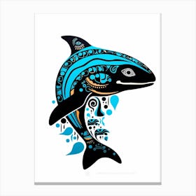 Orca Whale Pattern 6 Canvas Print