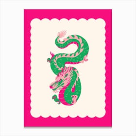 Year Of The Dragon Bright Pink Canvas Print
