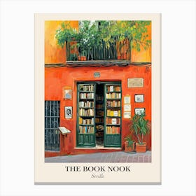 Seville Book Nook Bookshop 3 Poster Canvas Print