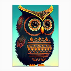 Tribal Owl Illustration 1 Canvas Print